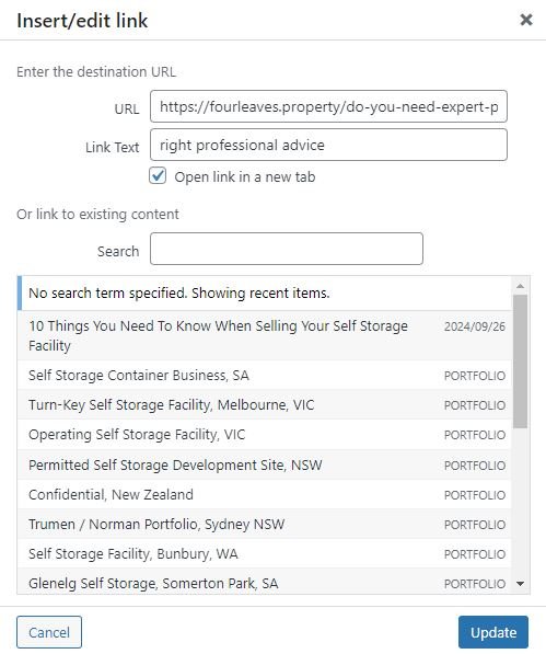 Adding Internal Links