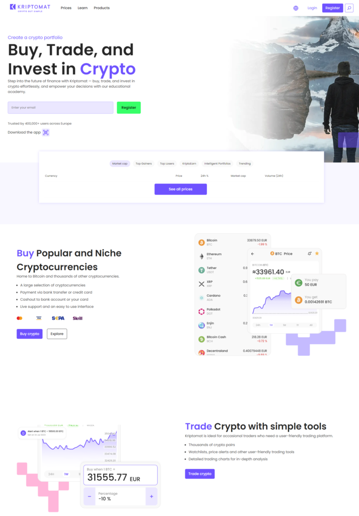 Kriptomat Homepage