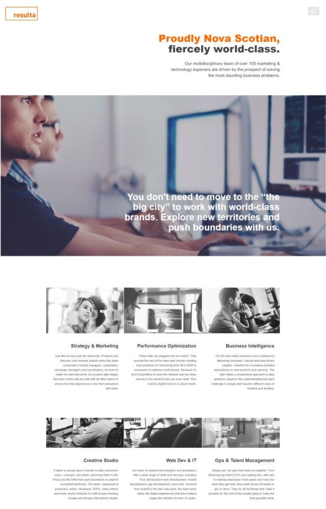 Resulta Homepage